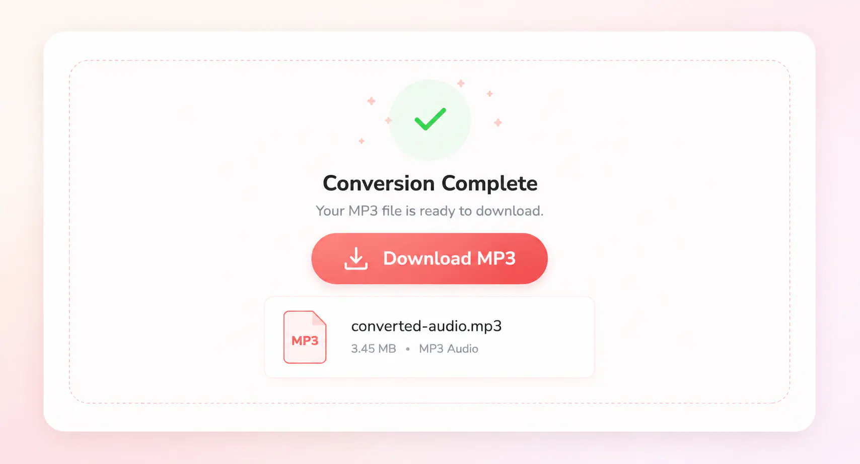 convert and save the mp3 file