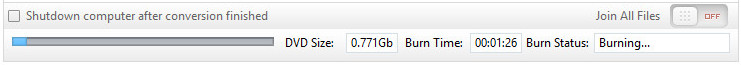 dvd burning status