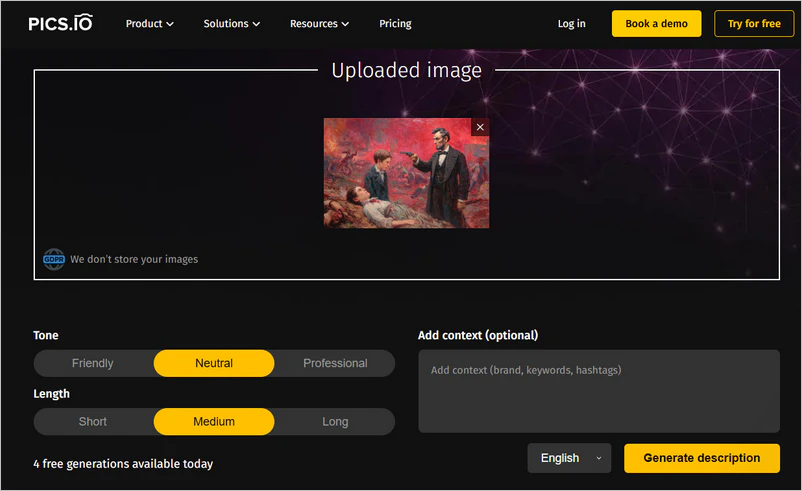 picsio image describer