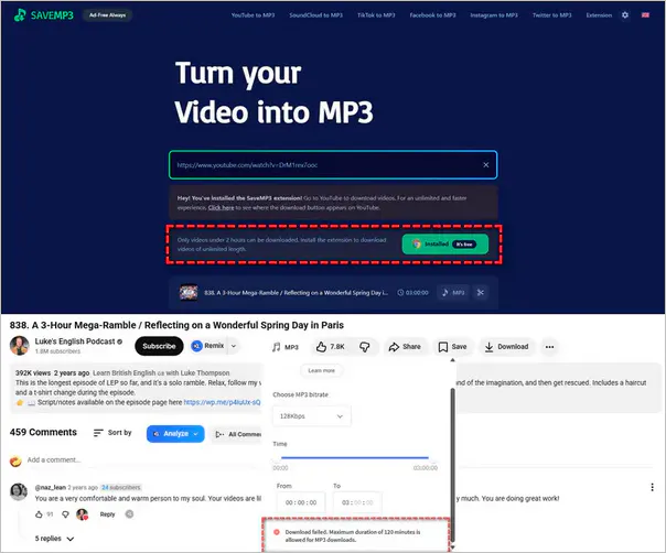 savemp3 download failed