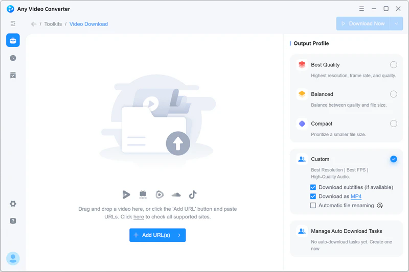 add url of the video to any video converter